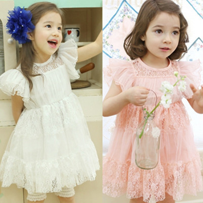 儿童白色<em>连衣裙</em>韩版2到<em>3岁女童</em>夏装2014新款