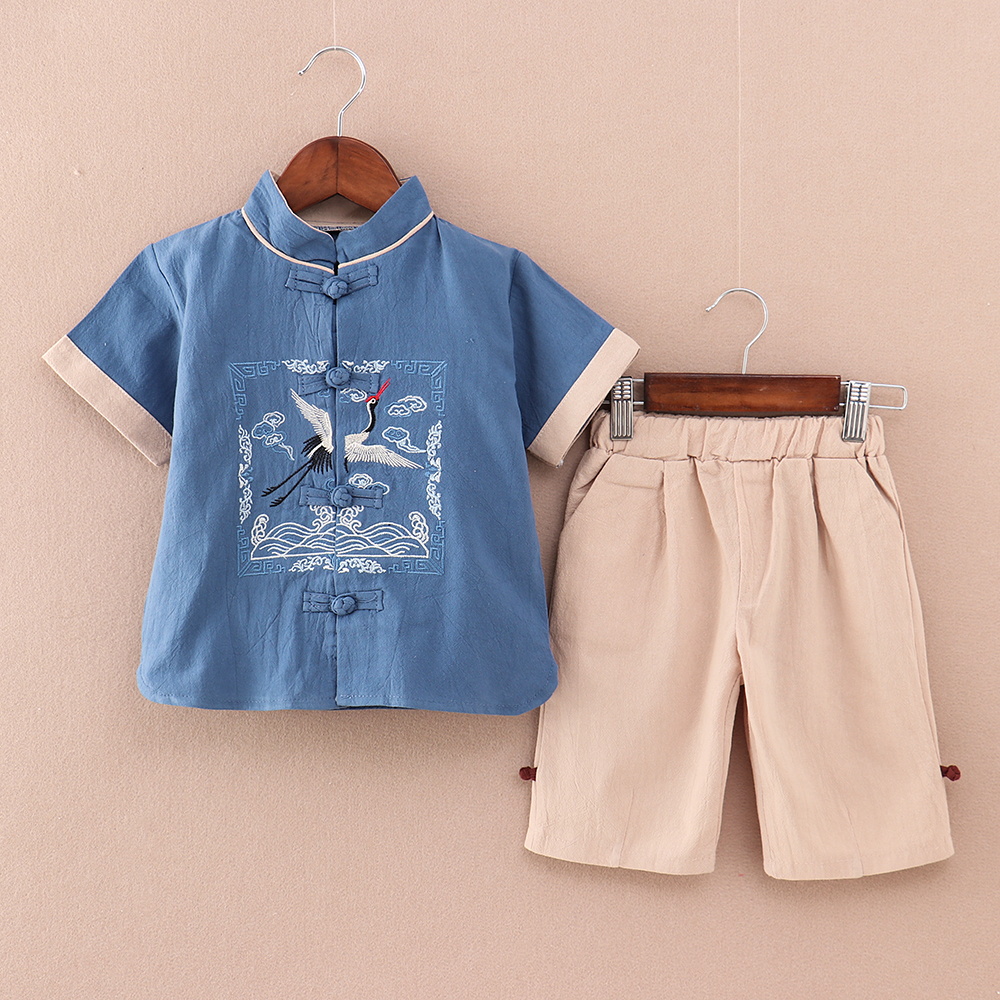 儿童汉服国学服夏季童装短袖男宝宝两件套男童唐装套装夏装中国风在类目 童装/婴儿装/亲子装, 儿童旗袍/唐装/民族服装, 唐装中 - 来自Buy2taobao.com提供专业的淘宝代购服务