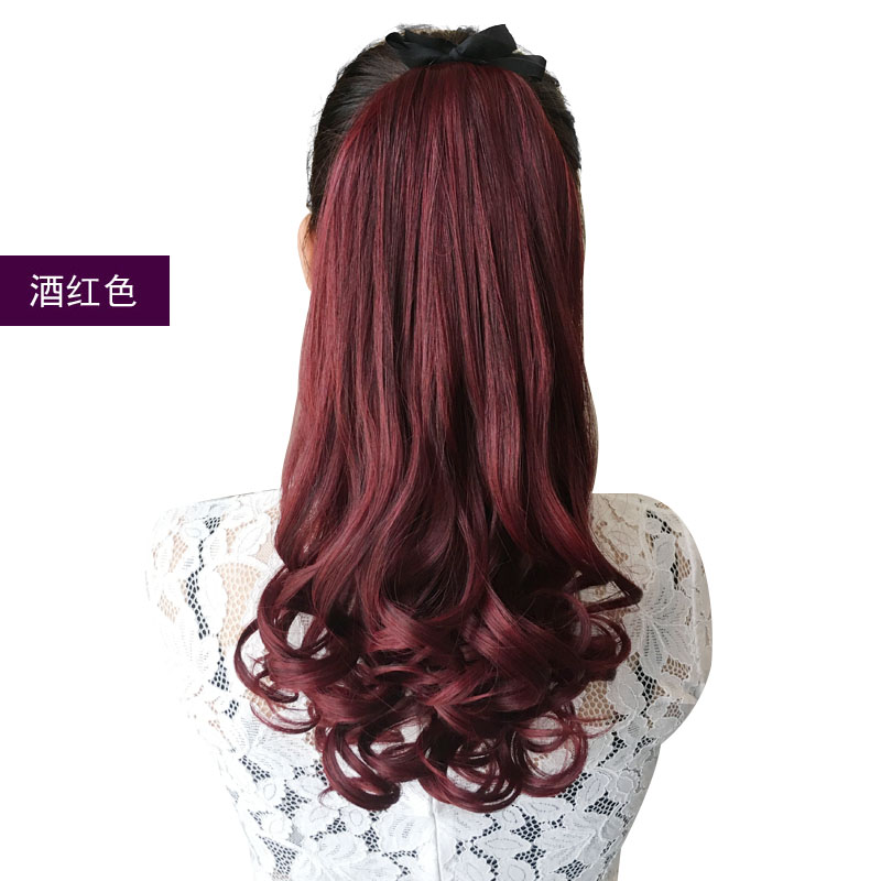 Wig Claret Long curly hair Bandage-style Pear Wig Ponytail Big wave lifelike Short and long payment Ponytailin the Hair Care/Wig , Wig , Mawei category - from Buy2taobao.com to provide professional Taobao agent buy service