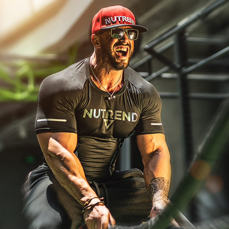 Rand nott T-shirt black motion Bodybuilding Short sleeved Self cultivation Show thin Sports train half sleevein the Sportswear/Casual Clothing , Fitness Apparel , Fitness clothing category - from Buy2taobao.com to provide professional Taobao agent buy service