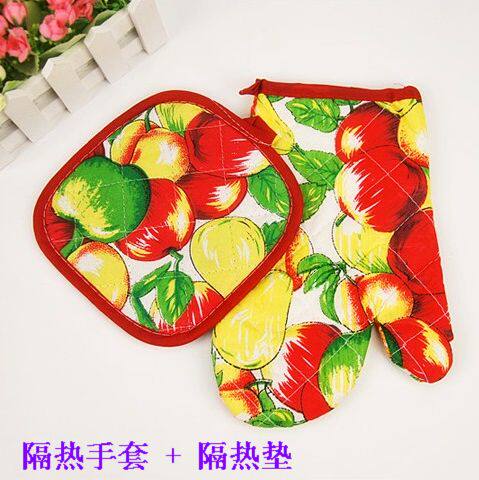 多彩微波炉隔热手套+隔热垫两件套