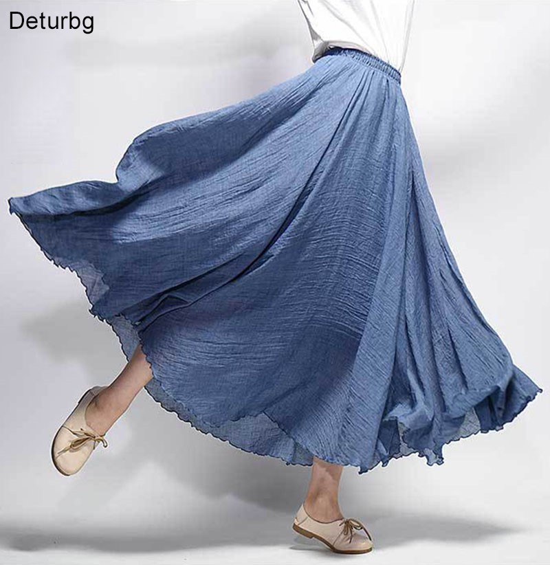 Women Elegant High Waist Maxi Skirt 2019 Ladies blue Skirts在类目 女装/女士精品, 半身裙中 - 来自Buy2taobao.com提供专业的淘宝代购服务