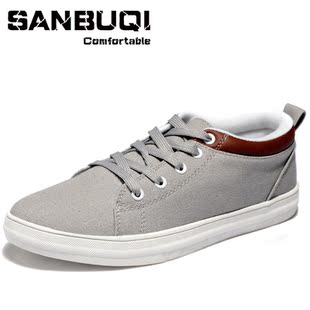  尚步奇夏季透气男士帆布鞋男鞋子 韩版英伦时尚潮流内增高板鞋T33