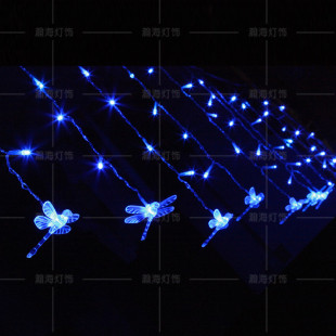  LED灯闪灯  蜻蜓冰条灯  窗帘灯  圣诞 节日装饰满天星
