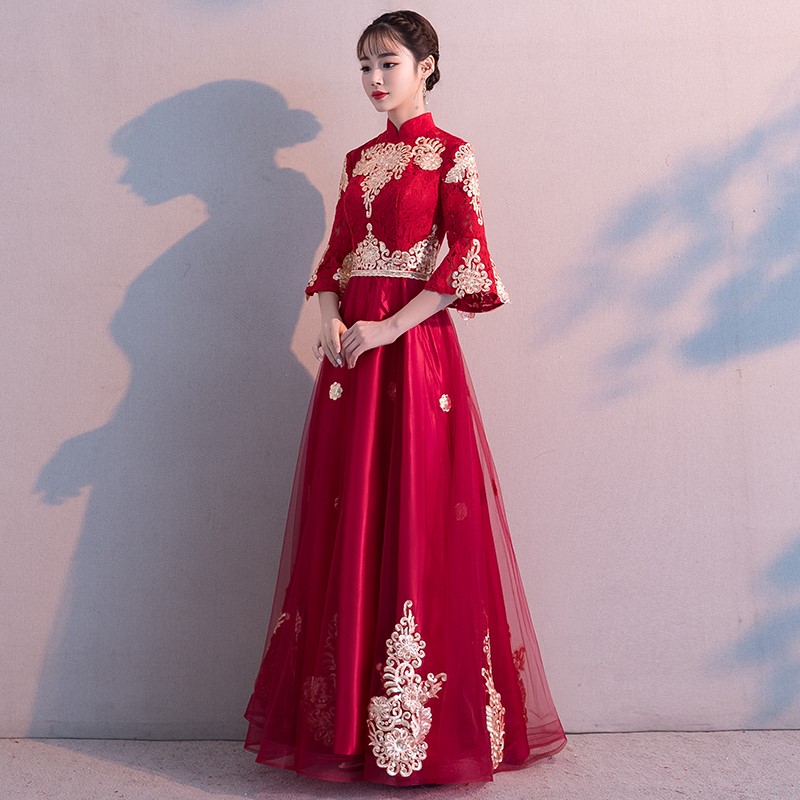 孕妇敬酒服新娘2018新款秋冬季长款中国风高腰红色结婚晚礼服裙女|msdalam kategori Butik wanita / wanita, perkahwinan/Cheongsam/pakaian, pakaian/malam - dari Buy2taobao.com untuk memberikan perkhidmatan ejen Taobao profesional membeli