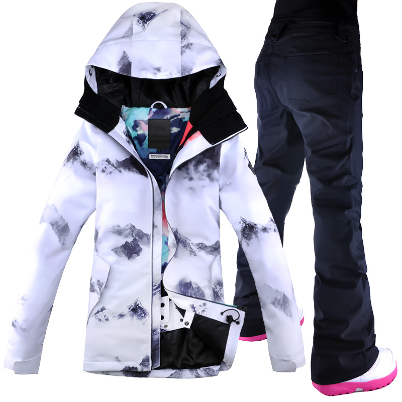 Gsou Snow滑雪服 女套装户外防水登山韩国双板单板长款白色滑雪衣|ruв категории открытый/альпинизм/в поход/Поездки товаров, открытый одежды, лыжный костюм, лыжный костюм - от Buy2taobao.com для оказания профессиональной услуги покупки агента Taobao