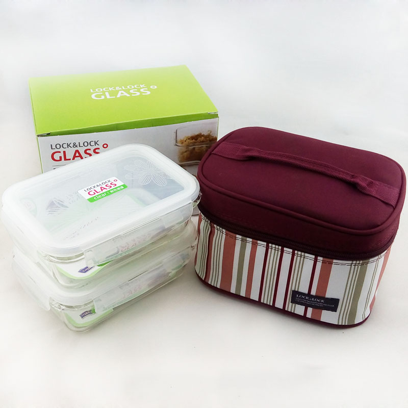 Lock & Lock Glass Heat Glass Lunch box Crisper Microwave Oven Bento Box suit LLG426S901in the Tableware , Fresh container/Fresh Containers , Crisper category - from Buy2taobao.com to provide professional Taobao agent buy service