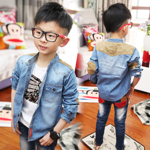  儿童衬衫童装春装韩版儿童男童牛仔衬衫长袖TC304