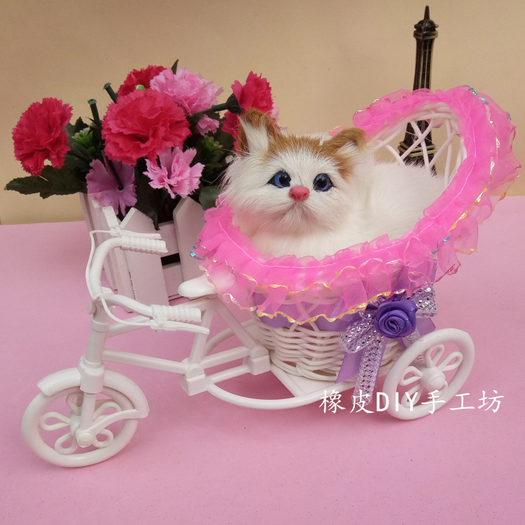 Simulation cat genuine leather simulation animal Tricycle Simulation cat lovely Kitty desktop Decorationin the Toy/Childs/Puzzle/Building block/Model , Simulation/Play house toys , Simulation/Animal dolls category - from Buy2taobao.com to provide professional Taobao agent buy service