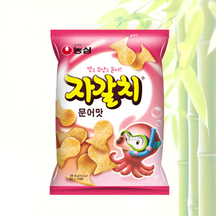  韩国进口休闲膨化食品/农心/章鱼酥片烤章鱼味虾条60g*30