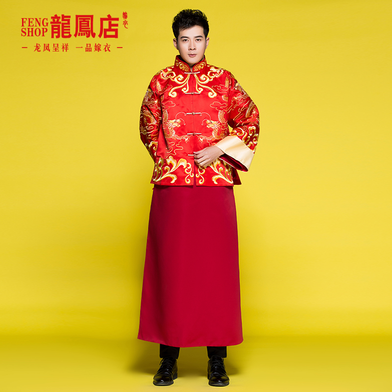 黄晓明 结婚礼服 阿哥装 驸马装 古典中式婚礼长袍马褂 绣花男装|ruв категории Мужская одежда, национальная одежда - от Buy2taobao.com для оказания профессиональной услуги покупки агента Taobao