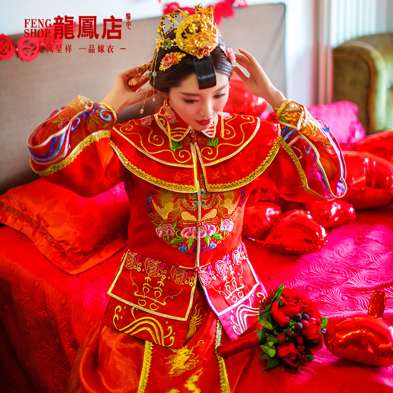 2017 Xiu He installed Show kimono Dragon and gown bride marry classical gules Wedding dress Chinese wedding dressin the Women's clothing/Boutique , Wedding/Cheongsam/Formal dress , Cheongsam category - from Buy2taobao.com to provide professional Taobao agent buy service