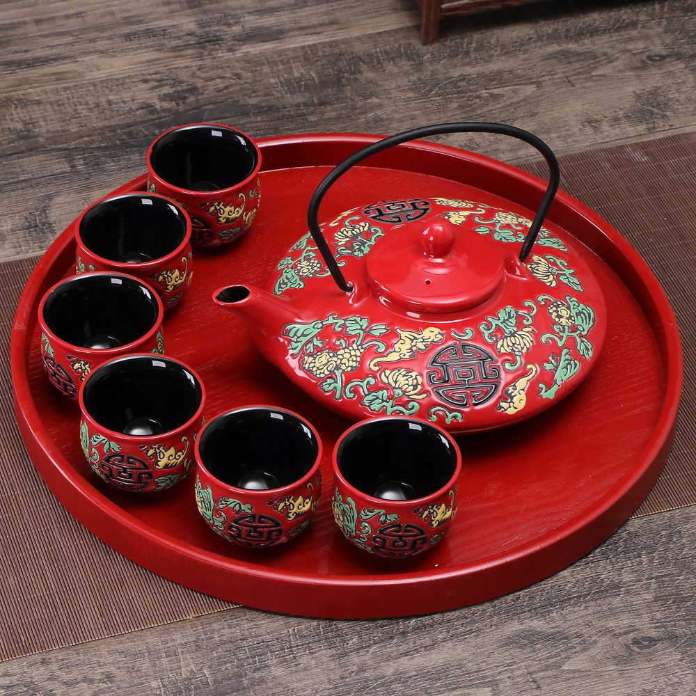 中国风红色陶瓷结婚茶具套装婚庆用品长辈敬茶杯茶壶新婚礼物礼品在类目 餐饮具, 茶具, 功夫茶具中 - 来自Buy2taobao.com提供专业的淘宝代购服务