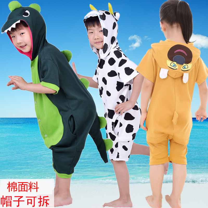 帽可拆儿童男童小孩女童恐龙连体衣短袖纯棉儿童卡通连体睡衣夏在类目 童装/婴儿装/亲子装, 儿童家居服, 家居服连体衣中 - 来自Buy2taobao.com提供专业的淘宝代购服务