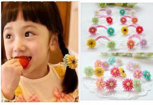  韩版女孩子儿童小公主发绳发饰头饰品发圈皮筋唯美小雏菊双头发绳