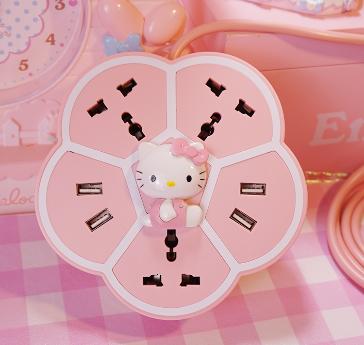 粉嫩kitty可愛櫻花造型排插插座多口轉換器多功能USB充電器插线板|msdalam kategori elektronik/Electrician, papan pendawaian/plug, papan pendawaian - dari Buy2taobao.com untuk memberikan perkhidmatan ejen Taobao profesional membeli