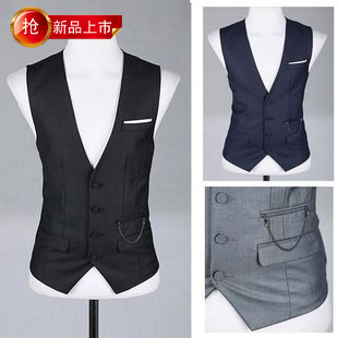  新品韩版男马甲 时尚修身西装马甲男士休闲西服马夹商务马甲男 潮