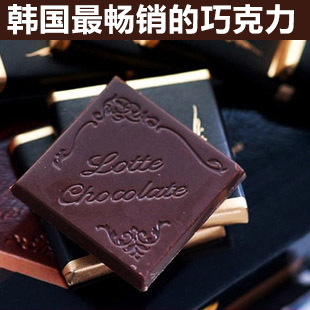  韩国最畅销 乐天加纳黑巧克力90g 进口巧克力情人节礼物入口即化