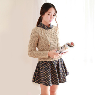 omaliss 韩国短款<em>打底毛衣女长袖</em>2013新款冬圆