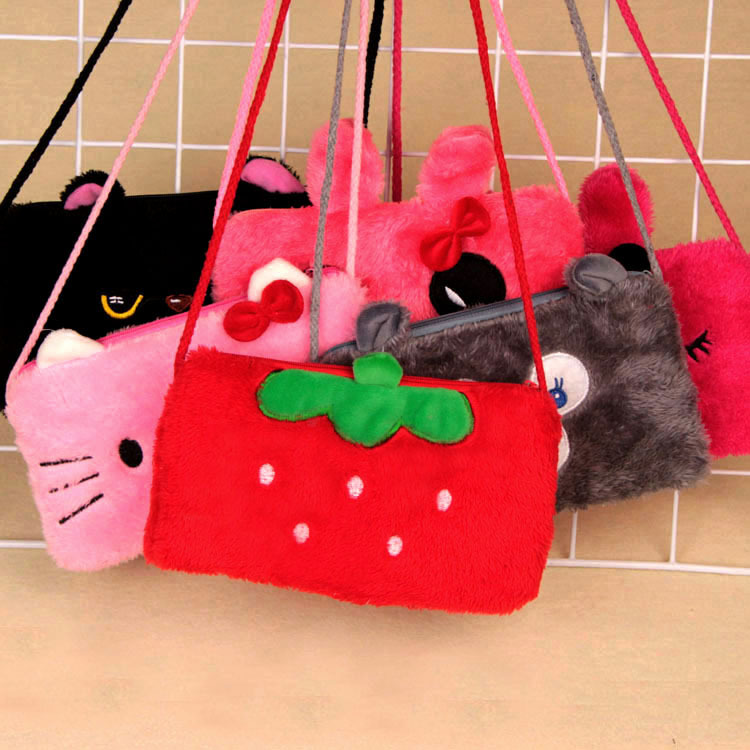 Cartoon Diagonal package children One shoulder Inclined shoulder bag Plush Fabric art child knapsack lovely princess Small changein the Leather/Lady bags/Men's bag, Ms. bags category - from Buy2taobao.com to provide professional Taobao agent buy service