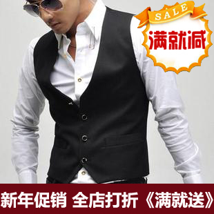  与狼共舞新款韩版修身西服新郎结婚礼服海澜之家马甲满速男士西装