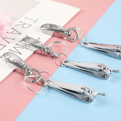 简约钥匙扣E595创意金属腰挂扣指甲剪挖耳勺套装钥匙链圈三件套