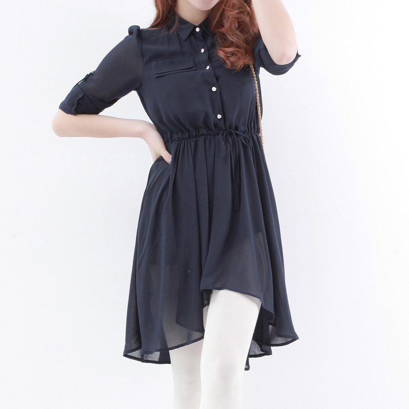 韩版雪纺衬衫领泡...