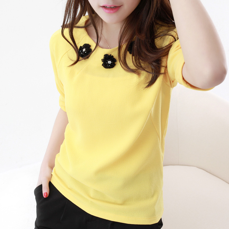 韩版女装OL圆领...