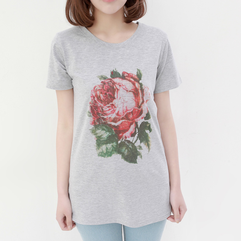 韩版圆领短袖直筒...