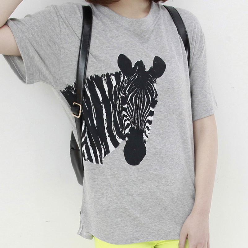 韩版圆领短袖直筒...