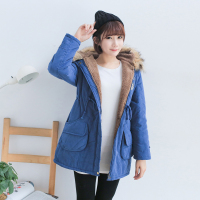 <em>茵曼</em>冬装<em>外套女棉衣</em>中长款棉服新款女文艺拼接