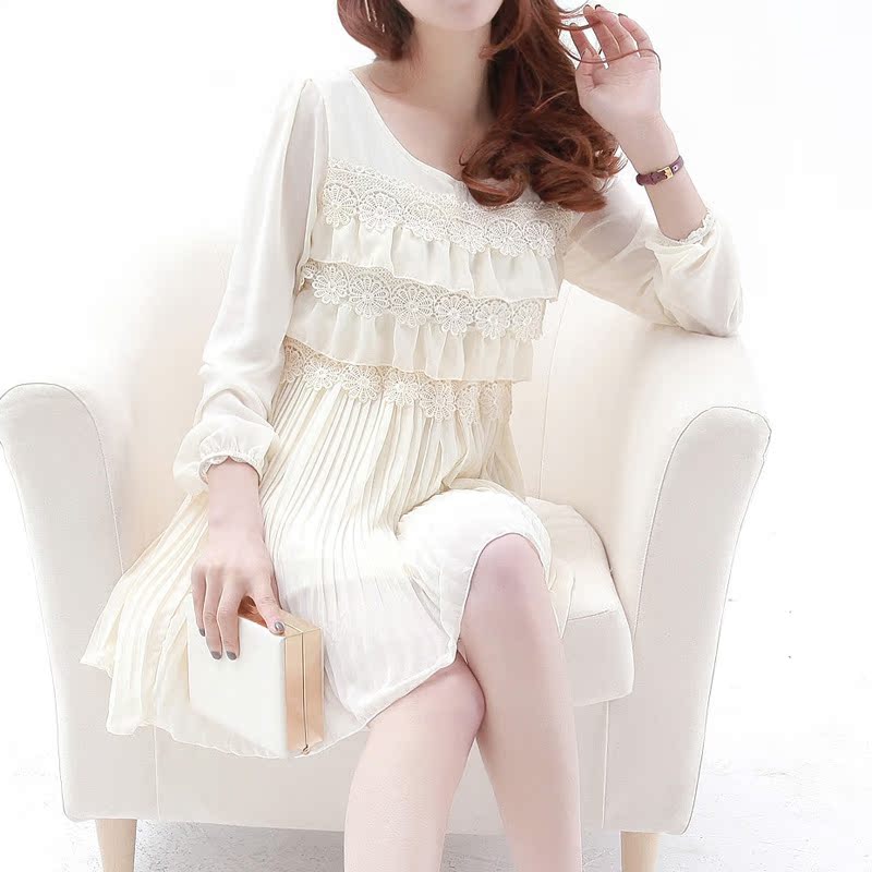 韩版甜美淑女钩花蕾丝...