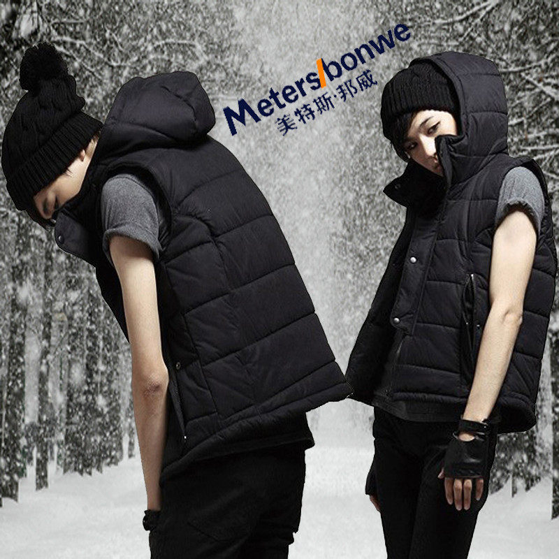 美特斯邦威 <em>马甲男秋冬</em>男式纯棉连帽休闲羽绒