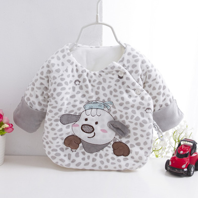 婴儿棉衣服新生儿上衣秋冬季纯棉加厚半背初生