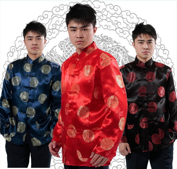 男士唐装长袖外套中国风丝绸男装上衣喜庆婚礼司仪年会舞台演出服|ruв категории Мужская одежда, национальная одежда - от Buy2taobao.com для оказания профессиональной услуги покупки агента Taobao