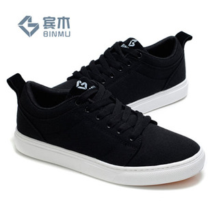  春夏简约系带板鞋正品韩版时尚潮流男士休闲鞋 帆布英伦潮男鞋子