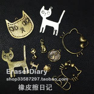  DIY饰品材料配件 复古 动物  合集 猫 挂饰 128#
