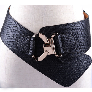  皮带 女  韩版 斜搭 宽腰带 女士牛皮松紧宽腰封 百搭时尚 装饰带