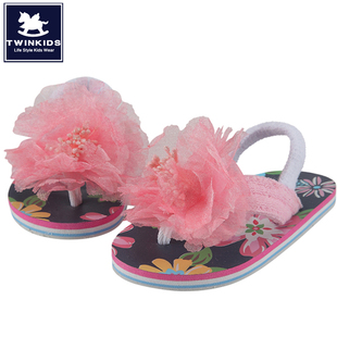  TWINKIDS韩国童装正品夏季女童花朵沙滩凉鞋专柜价198