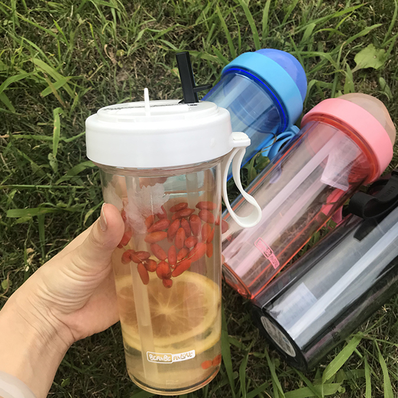 2019潮流双吸管水杯子韩版少女心一杯双饮学生便携分隔随手杯在类目 餐饮具, 杯子/水杯/水壶, 玻璃杯中 - 来自Buy2taobao.com提供专业的淘宝代购服务