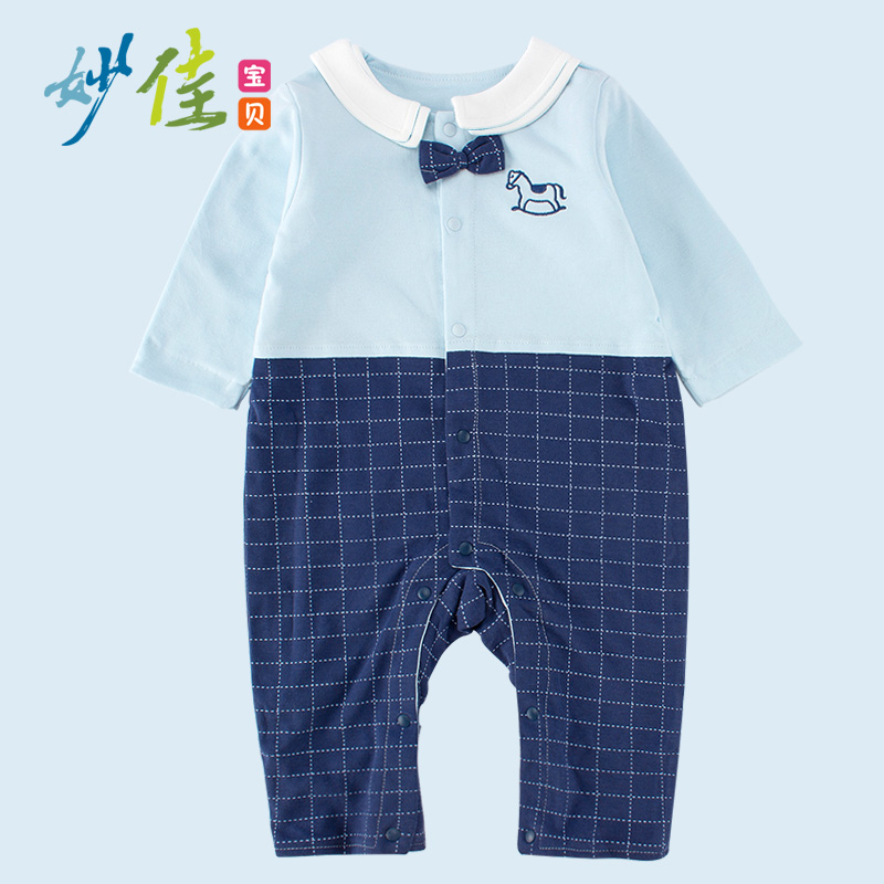 妙佳宝贝男婴儿连体衣棉哈衣双层衣服男宝宝爬服长袖衣挖裆哈衣|ruв категории Детская одежда, комбинезон/на одежду/Ха одежды - от Buy2taobao.com для оказания профессиональной услуги покупки агента Taobao