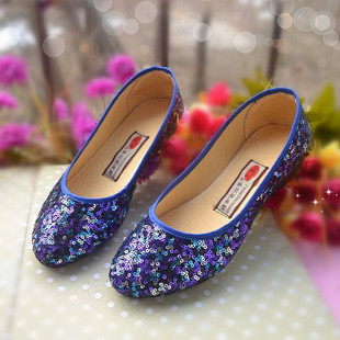  老北京布鞋女鞋春季单鞋炫彩亮片平底女款透气女鞋妈妈鞋