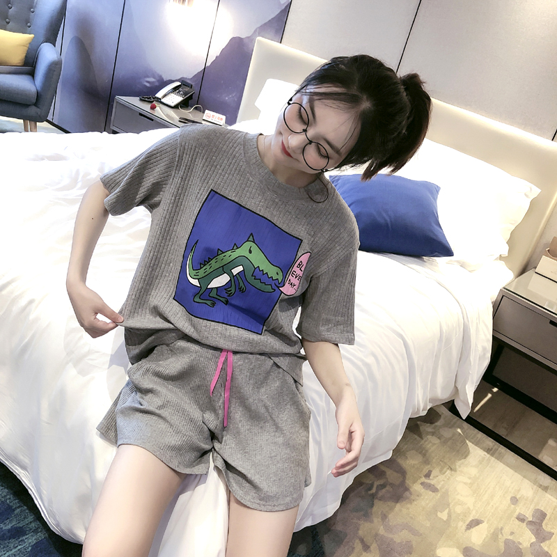 情侣睡衣短袖短裤套装夏纯棉卡通小鳄鱼休闲可外穿学生家居服男女在类目 女士内衣/男士内衣/家居服, 睡裤/家居裤中 - 来自Buy2taobao.com提供专业的淘宝代购服务