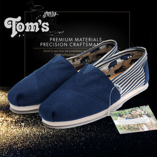  TOMS男鞋帆布鞋正品代购春季休闲懒人鞋欧美条纹TOMS布鞋女鞋单鞋