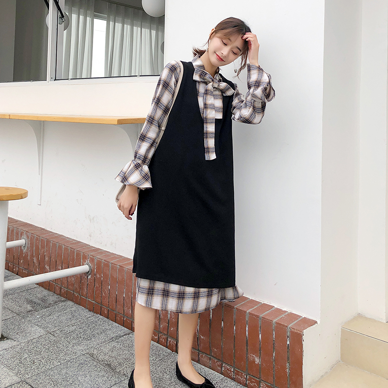 2019 the republic of korea have more cash than can be accounted for pregnant woman new pattern spring clothes Dress suit lattice shirt Long sleeve pregnant woman skirt Two piece setin the Maternity/Maternal supplies/Nutrition , Maternity , Dress category - from Buy2taobao.com to provide professional Taobao agent buy service