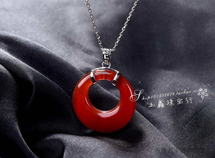 natural Red agate Chalcedony Pendant Transfer bead Passepartout Ping An buckle 925 men and women fashion Jade Pendant jadein the Accessories/Fashion Jewelry, Pendant/Pendant category - from Buy2taobao.com to provide professional Taobao agent buy service