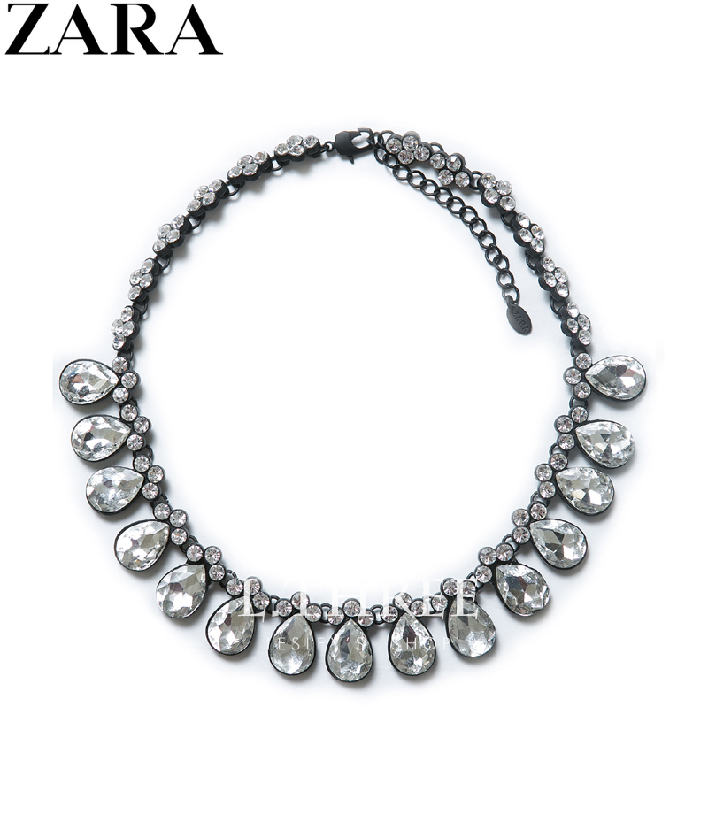 Zara.官网同步 Bling Bling闪亮风 透明水晶泪滴宝石项链毛衣链 Zara.官网同步 Bling Bling闪亮风 透明水晶泪滴宝石项链毛衣链