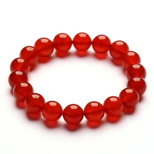  巴西纯天然本命年极品红玛瑙水晶男女士情侣款手链 养身转运必备
