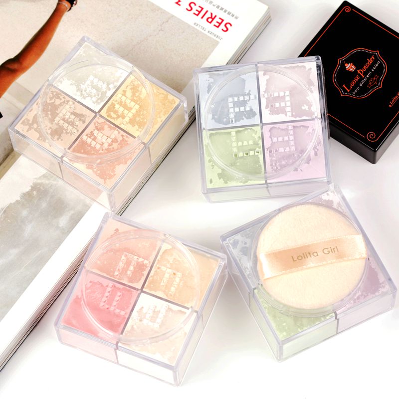 quality goods Four grids Four-color Loose powder Powder Lasting Oil control Concealer whitening Moisture Hold powder Waterproof powderin the Makeup/Perfume/Beauty tools , Powder/Loose category - from Buy2taobao.com to provide professional Taobao agent buy service
