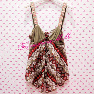 【清仓特价】Fornarina 11SS专柜正品830T 民族风吊带背心|msdalam kategori Butik wanita / wanita, Vest abah-abah - dari Buy2taobao.com untuk memberikan perkhidmatan ejen Taobao profesional membeli